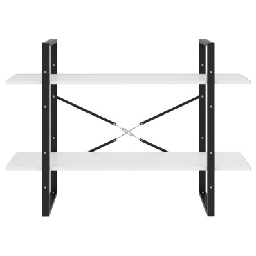 vidaXL Βιβλιοθήκη με 2 Ράφια Λευκή 100x30x70cm από Επεξ. Ξύλο 1 τεμ.