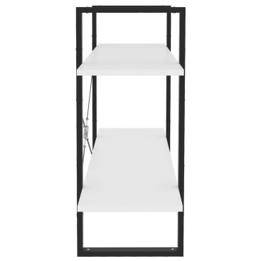 vidaXL Βιβλιοθήκη με 2 Ράφια Λευκή 100x30x70cm από Επεξ. Ξύλο 1 τεμ.