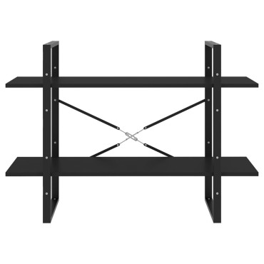vidaXL Βιβλιοθήκη με 2 Ράφια Μαύρη 100x30x70cm από Επεξ. Ξύλο 1 τεμ.