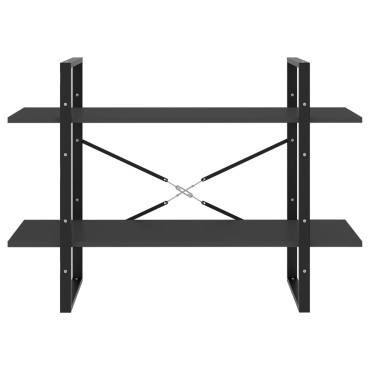 vidaXL Βιβλιοθήκη με 2 Ράφια Γκρι 100x30x70cm από Επεξ. Ξύλο 1 τεμ.