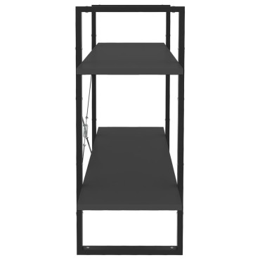 vidaXL Βιβλιοθήκη με 2 Ράφια Γκρι 100x30x70cm από Επεξ. Ξύλο 1 τεμ.