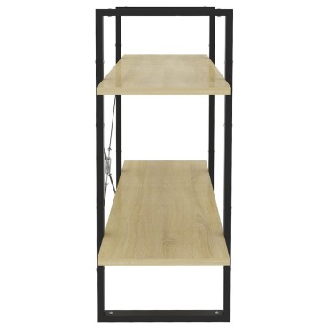 vidaXL Βιβλιοθήκη με 2 Ράφια Sonoma Δρυς 100x30x70cm Επεξ. Ξύλο 1 τεμ.