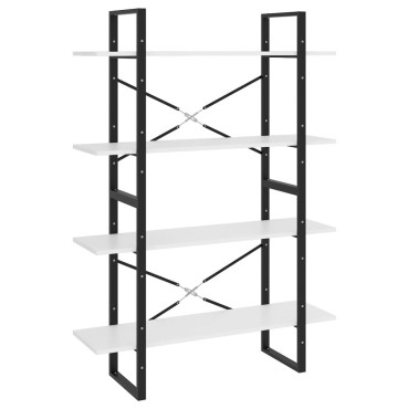 vidaXL Βιβλιοθήκη με 4 Ράφια Λευκή 100x30x140cm από Επεξ. Ξύλο 1 τεμ.