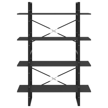 vidaXL Βιβλιοθήκη με 4 Ράφια Γκρι 100x30x140cm από Επεξ. Ξύλο 1 τεμ.