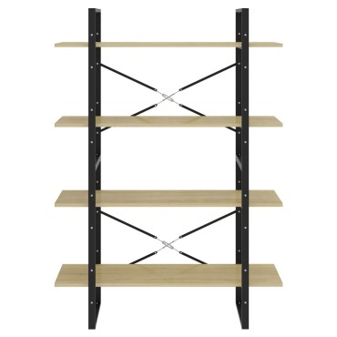 vidaXL Βιβλιοθήκη με 4 Ράφια Sonoma Δρυς 100x30x140cm από Επεξ. Ξύλο 1 τεμ.