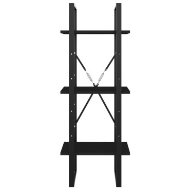 vidaXL Βιβλιοθήκη με 3 Ράφια Μαύρη 40x30x105cm από Επεξ. Ξύλο 1 τεμ.