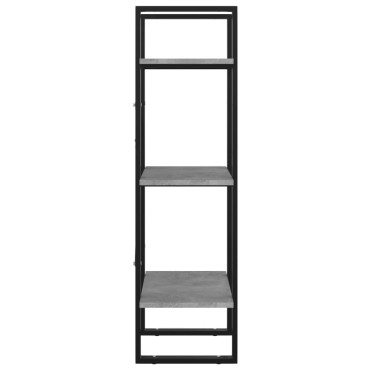 vidaXL Βιβλιοθήκη με 3 Ράφια Γκρι Σκυροδέματος 40x30x105cm Επεξ. Ξύλο 1 τεμ.