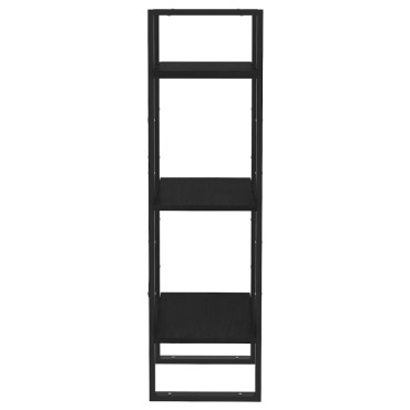 vidaXL Βιβλιοθήκη με 3 Ράφια Μαύρη 40x30x105cm από Μασίφ Ξύλο Πεύκου 1 τεμ.