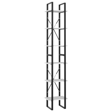 vidaXL Βιβλιοθήκη με 6 Ράφια Λευκή 40x30x210cm από Επεξ. Ξύλο 1 τεμ.