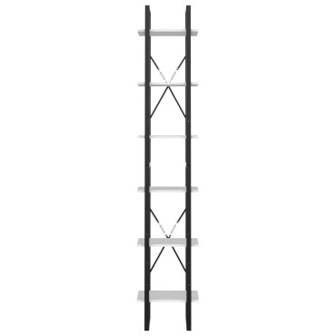vidaXL Βιβλιοθήκη με 6 Ράφια Λευκή 40x30x210cm από Επεξ. Ξύλο 1 τεμ.