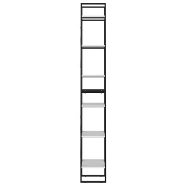 vidaXL Βιβλιοθήκη με 6 Ράφια Λευκή 40x30x210cm από Επεξ. Ξύλο 1 τεμ.