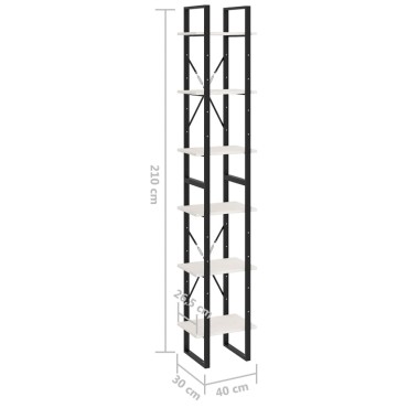 vidaXL Ψηλό Ντουλάπι Λευκό 40x30x210cm από Μασίφ Ξύλο Πεύκου 1 τεμ.