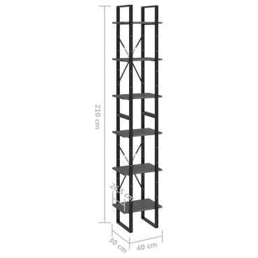 vidaXL Ψηλό Ντουλάπι Γκρι 40x30x210cm από Μασίφ Ξύλο Πεύκου 1 τεμ.