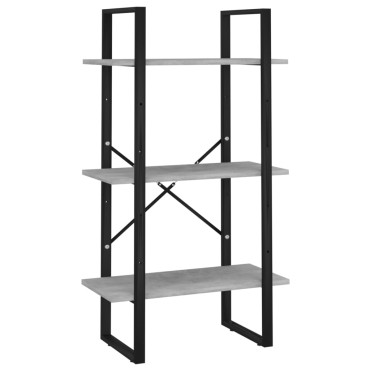 vidaXL Ράφι Αποθήκευσης Γκρι Σκυροδέματος 60x30x105cm από Επεξ. Ξύλο 1 τεμ.