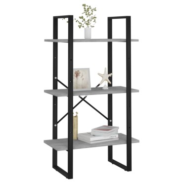 vidaXL Ράφι Αποθήκευσης Γκρι Σκυροδέματος 60x30x105cm από Επεξ. Ξύλο 1 τεμ.