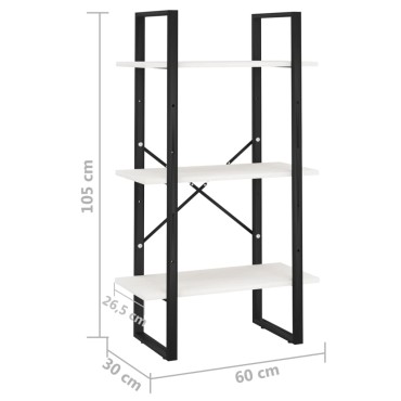 vidaXL Ραφιέρα Αποθήκευσης Λευκή 60x30x105cm από Μασίφ Ξύλο Πεύκου 1 τεμ.