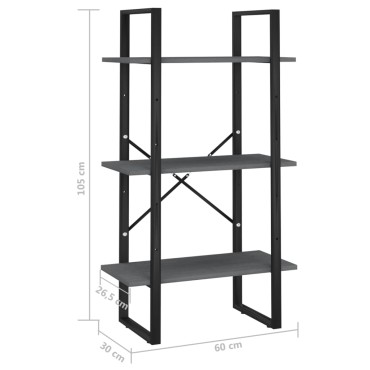 vidaXL Ραφιέρα Αποθήκευσης Γκρι 60x30x105cm από Μασίφ Ξύλο Πεύκου 1 τεμ.