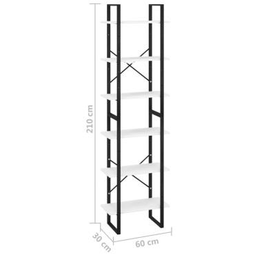 vidaXL Ράφι Αποθήκευσης Λευκό 60x30x210cm από Επεξεργασμένο Ξύλο 1 τεμ.