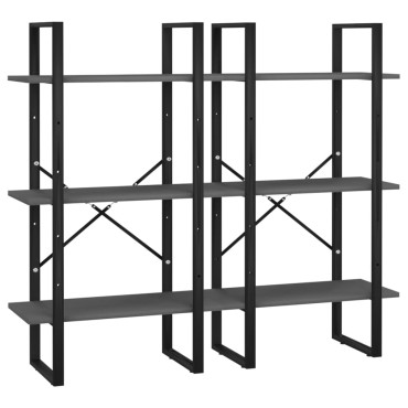 vidaXL Ράφι Αποθήκευσης Γκρι 60x30x210cm από Επεξεργασμένο Ξύλο 1 τεμ.