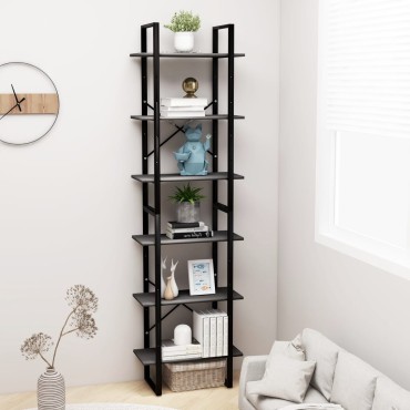 vidaXL Ράφι Αποθήκευσης Γκρι 60x30x210cm από Επεξεργασμένο Ξύλο 1 τεμ.