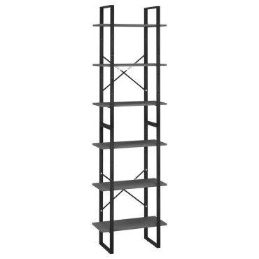 vidaXL Ράφι Αποθήκευσης Γκρι 60x30x210cm από Επεξεργασμένο Ξύλο 1 τεμ.