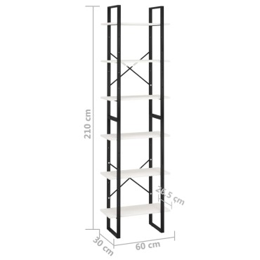 vidaXL Ράφι Αποθήκευσης Λευκό 60x30x210cm από Μασίφ Ξύλο Πεύκου 1 τεμ.