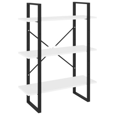 vidaXL Βιβλιοθήκη Λευκή 80x30x105cm από Επεξ. Ξύλο 1 τεμ.