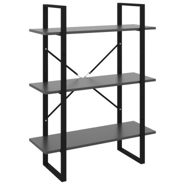 vidaXL Βιβλιοθήκη Γκρι 80x30x105cm από Επεξ. Ξύλο 1 τεμ.