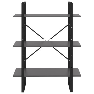 vidaXL Βιβλιοθήκη Γκρι 80x30x105cm από Επεξ. Ξύλο 1 τεμ.