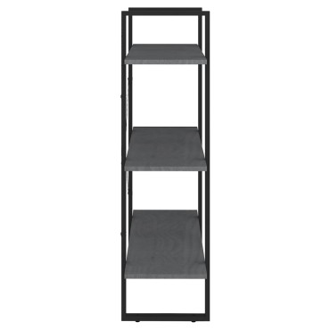 vidaXL Βιβλιοθήκη με 3 Ράφια Γκρι 80x30x105cm από Μασίφ Ξύλο Πεύκου 1 τεμ.