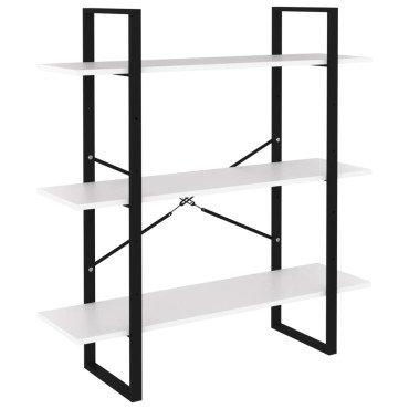 vidaXL Βιβλιοθήκη με 4 Ράφια Λευκή 100x30x105cm από Επεξ. Ξύλο 1 τεμ.