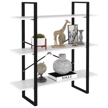 vidaXL Βιβλιοθήκη με 4 Ράφια Λευκή 100x30x105cm από Επεξ. Ξύλο 1 τεμ.