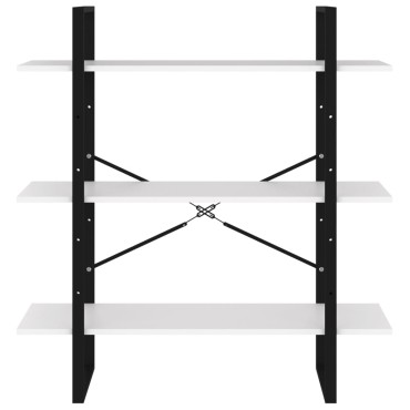 vidaXL Βιβλιοθήκη με 4 Ράφια Λευκή 100x30x105cm από Επεξ. Ξύλο 1 τεμ.