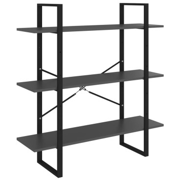 vidaXL Βιβλιοθήκη Γκρι 100x30x105cm από Επεξ. Ξύλο 1 τεμ.