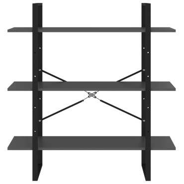 vidaXL Βιβλιοθήκη Γκρι 100x30x105cm από Επεξ. Ξύλο 1 τεμ.