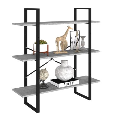 vidaXL Βιβλιοθήκη Γκρι Σκυροδέματος 100x30x105cm από Επεξ. Ξύλο 1 τεμ.