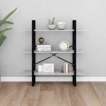 vidaXL Βιβλιοθήκη Γκρι Σκυροδέματος 100x30x105cm από Επεξ. Ξύλο 1 τεμ.