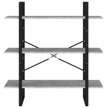 vidaXL Βιβλιοθήκη Γκρι Σκυροδέματος 100x30x105cm από Επεξ. Ξύλο 1 τεμ.
