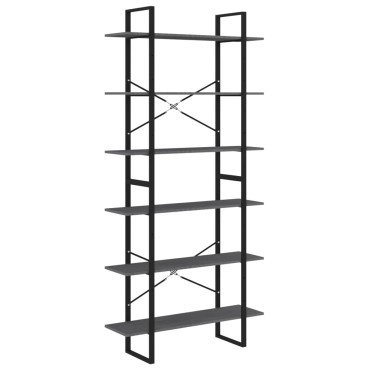 vidaXL Ψηλό Ντουλάπι Γκρι 100x30x210cm από Μασίφ Ξύλο Πεύκου 1 τεμ.