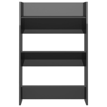 vidaXL Παπουτσοθήκες Τοίχου 2 τεμ. Γυαλ. Γκρι 60x18x90cm Επεξ. Ξύλο