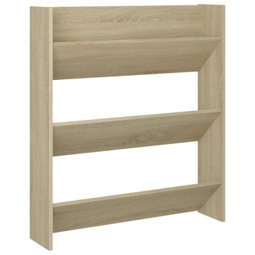 vidaXL Παπουτσοθήκη Τοίχου Sonoma Δρυς 80x18x90cm Επεξ. Ξύλο