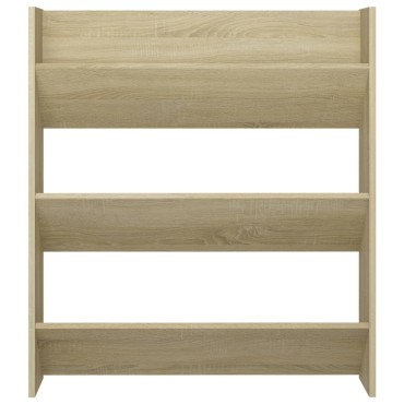 vidaXL Παπουτσοθήκη Τοίχου Sonoma Δρυς 80x18x90cm Επεξ. Ξύλο
