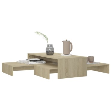 vidaXL Τραπεζάκι Σαλονιού Ζιγκόν Sonoma Δρυς 100x100x26,5cm Επεξ. Ξύλο 1 τεμ.