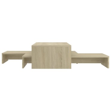 vidaXL Τραπεζάκι Σαλονιού Ζιγκόν Sonoma Δρυς 100x100x26,5cm Επεξ. Ξύλο 1 τεμ.