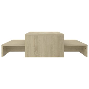 vidaXL Τραπεζάκι Σαλονιού Ζιγκόν Sonoma Δρυς 100x100x26,5cm Επεξ. Ξύλο 1 τεμ.