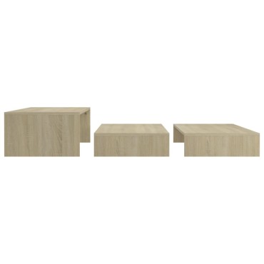 vidaXL Τραπεζάκι Σαλονιού Ζιγκόν Sonoma Δρυς 100x100x26,5cm Επεξ. Ξύλο 1 τεμ.