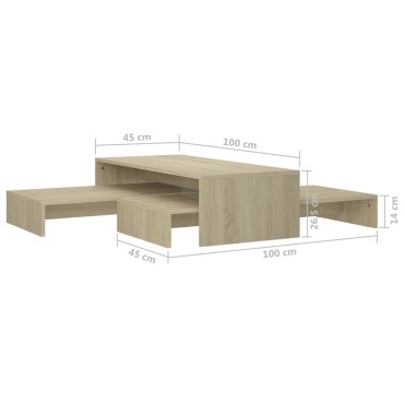 vidaXL Τραπεζάκι Σαλονιού Ζιγκόν Sonoma Δρυς 100x100x26,5cm Επεξ. Ξύλο 1 τεμ.