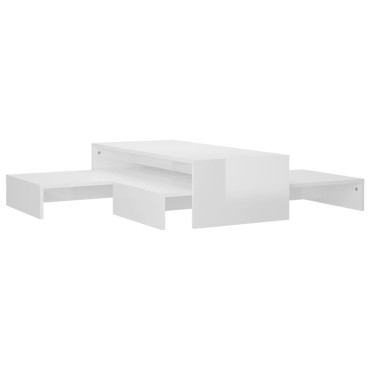 vidaXL Τραπεζάκι Ζιγκόν Γυαλιστερό Λευκό 100x100x26,5cm 1 τεμ.