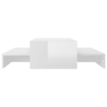 vidaXL Τραπεζάκι Ζιγκόν Γυαλιστερό Λευκό 100x100x26,5cm 1 τεμ.