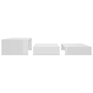 vidaXL Τραπεζάκι Ζιγκόν Γυαλιστερό Λευκό 100x100x26,5cm 1 τεμ.